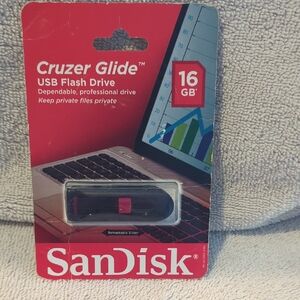 Cruzer Glide USB Flash Drive Black with Red Accent - 16GB Style